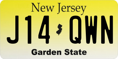 NJ license plate J14QWN