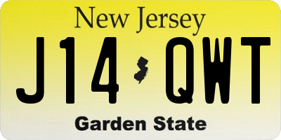NJ license plate J14QWT