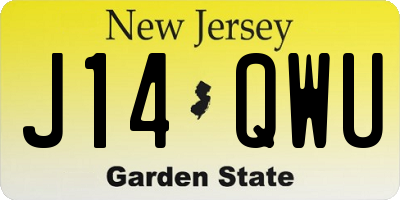 NJ license plate J14QWU