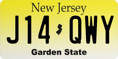 NJ license plate J14QWY
