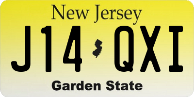 NJ license plate J14QXI