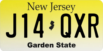 NJ license plate J14QXR