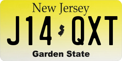NJ license plate J14QXT