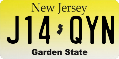 NJ license plate J14QYN