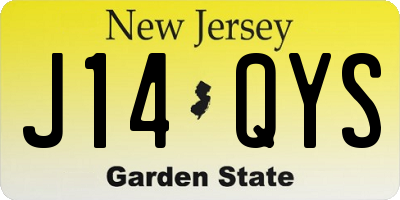NJ license plate J14QYS