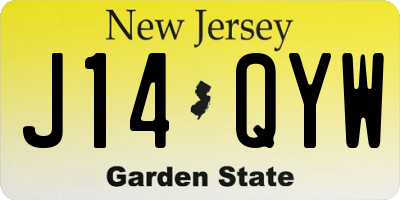 NJ license plate J14QYW