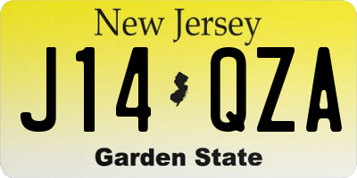 NJ license plate J14QZA