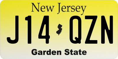 NJ license plate J14QZN