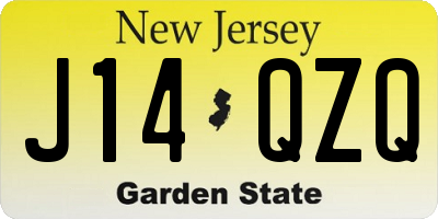 NJ license plate J14QZQ