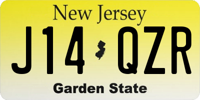 NJ license plate J14QZR