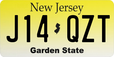 NJ license plate J14QZT