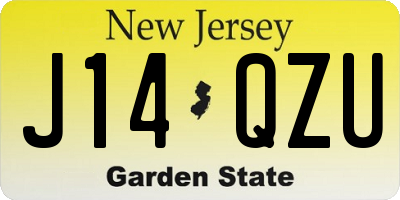 NJ license plate J14QZU