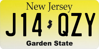 NJ license plate J14QZY
