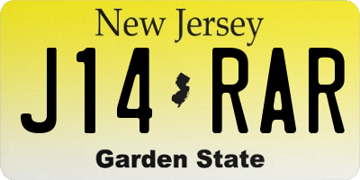 NJ license plate J14RAR