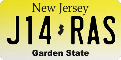 NJ license plate J14RAS