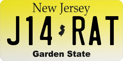 NJ license plate J14RAT