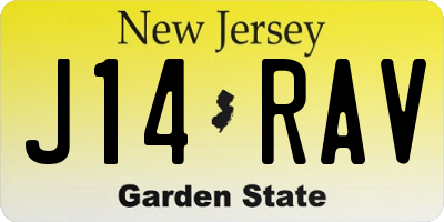 NJ license plate J14RAV