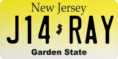 NJ license plate J14RAY