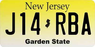 NJ license plate J14RBA