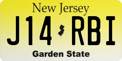 NJ license plate J14RBI