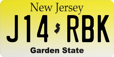 NJ license plate J14RBK