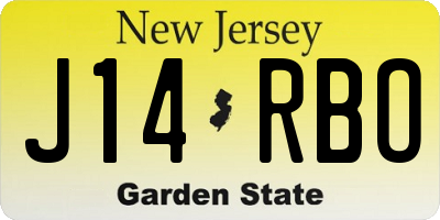 NJ license plate J14RBO