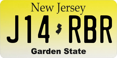 NJ license plate J14RBR