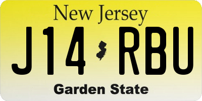 NJ license plate J14RBU