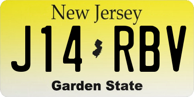 NJ license plate J14RBV