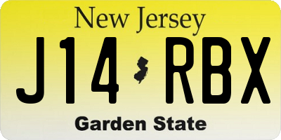 NJ license plate J14RBX