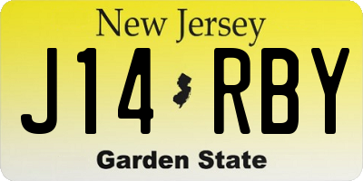 NJ license plate J14RBY