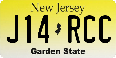 NJ license plate J14RCC