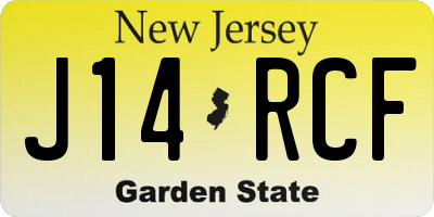 NJ license plate J14RCF