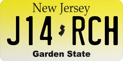 NJ license plate J14RCH