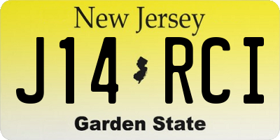 NJ license plate J14RCI