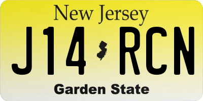 NJ license plate J14RCN