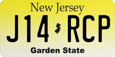 NJ license plate J14RCP
