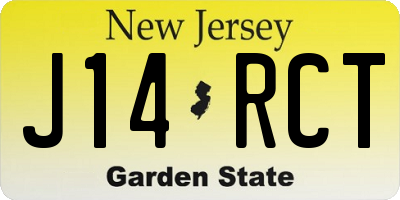 NJ license plate J14RCT