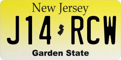 NJ license plate J14RCW