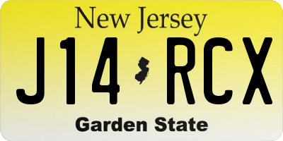 NJ license plate J14RCX