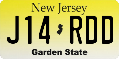 NJ license plate J14RDD