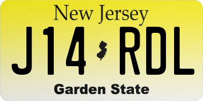 NJ license plate J14RDL