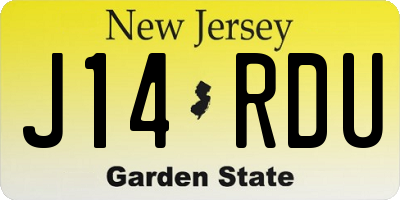 NJ license plate J14RDU