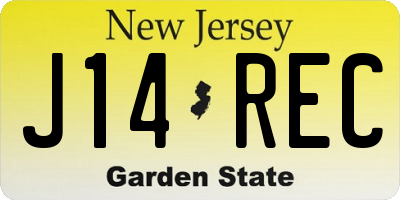 NJ license plate J14REC