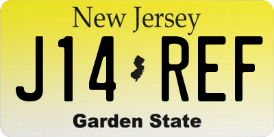 NJ license plate J14REF