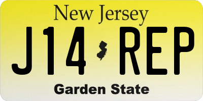 NJ license plate J14REP