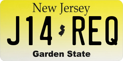 NJ license plate J14REQ