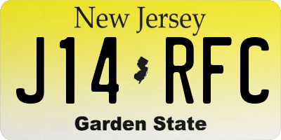 NJ license plate J14RFC