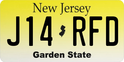 NJ license plate J14RFD