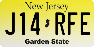 NJ license plate J14RFE